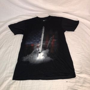 Men’s Space X America Rocket Launch Graphic Short Sleeve T-Shirt Size XS Black